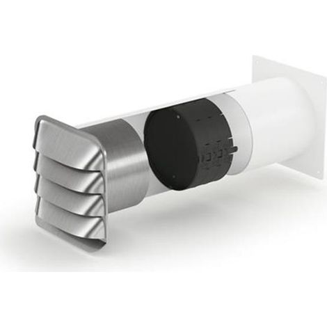 Naber COMPAIR Mauerkasten E-Jal Col 125 inkl. THERMOBOX, Jalousie Edelstahl, innen Rundrohr-Anschluss (1/3)