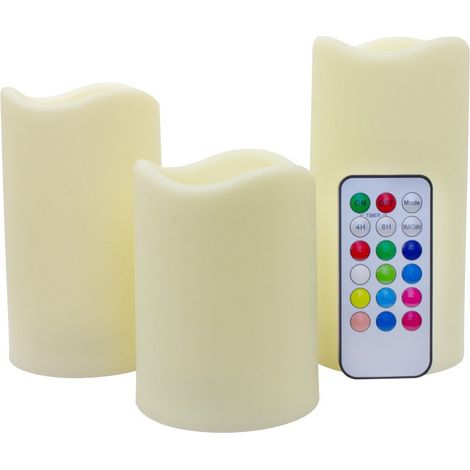 Pack 3 velas decorativas LED RGB 100mm - 120mm - 150mm (1/5)