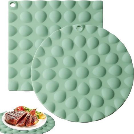 2 Tischsets Hitzebeständige Silikon-Tischsets Tischdekoration hitzebeständige Matten für Zuhause Studentenwohnheim Hotel Ferienwohnungen Caf s (1/5)