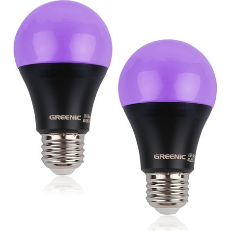 2 ampoules LED large pression 85-265V lumière violette UV ampoule noire partie fluorescente ampoule en aluminium gainée de plastique puissance 15 (1/5)