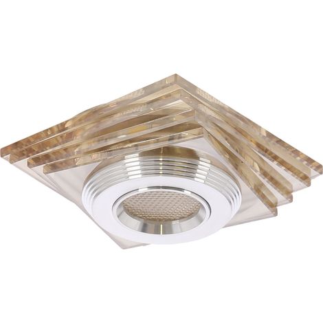 Spot encastré carré verre ambre LED 3W Candellux SS-32 (1/2)