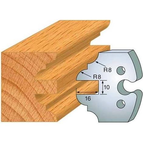 Jeu de 2 Fers Profilés Acier HT 50 x 5,5 mm - N°250 Contre-profil double parement - Outil de menuiserie - Diamwood