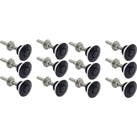 Set da 12 pezzi di perni in alluminio da 1,25 pollici per cofano auto - Chiusura a sgancio rapido per paraurti, clip di bloccaggio targa, pulsante per cofano