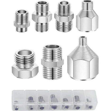 Lot de 7 adaptateurs d'aérographe pour aérographe et compresseur (1/5)