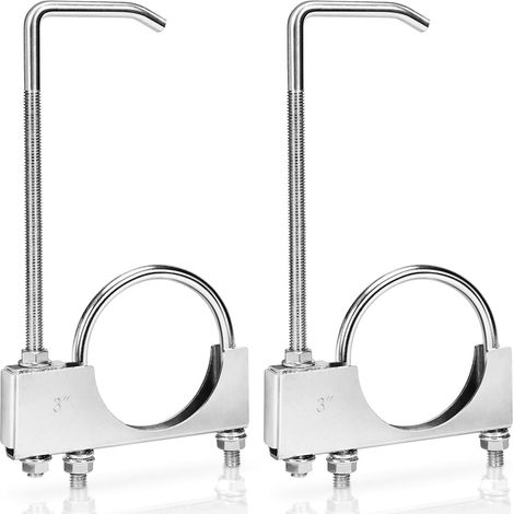 Lot de 2 colliers d'échappement universels avec suspension, 7,6 cm, pour tuyaux d'échappement de 6,35 à 7,62 cm, outil de suspension réglable pour la plupart des voitures et camions (1/5)