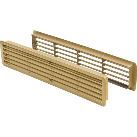 Türlüftung Lüftungsgitter aus Kunststoff Messing paarweise 457mm x 92mm
