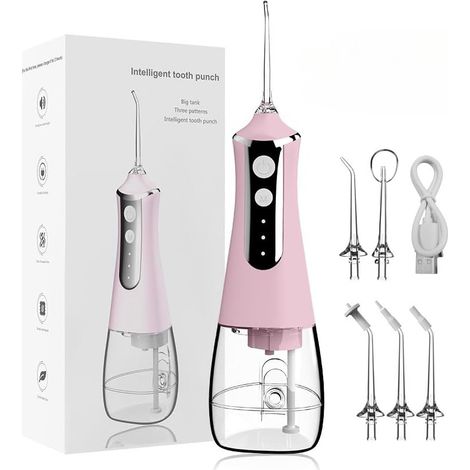 Irrigateur buccal électrique - Modèle portable pour nettoyage buccal, L10 rose (1/5)
