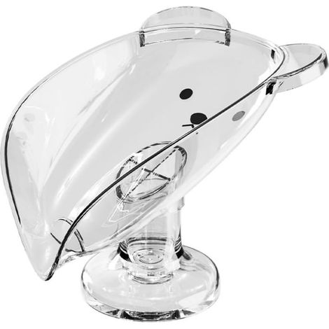 Water-resistant PET soap dish with angled drainage and pre-drilled holes (transparent) (1/5)
