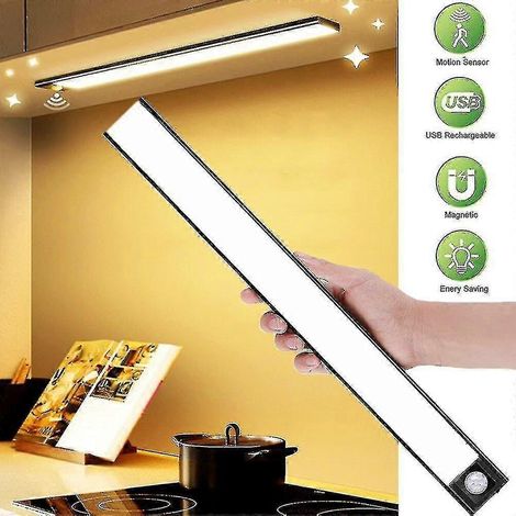 Kabelloses LED-Lichtband mit PIR-Bewegungssensor, wiederaufladbar über USB, ideal für Schrank oder Garderobe (1/5)