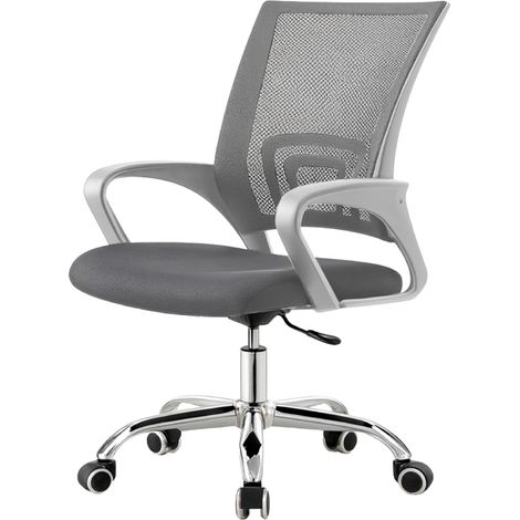 Sedia da Scrivania Ufficio ergonomica girevole imbottita Schienale a rete Bianca TAMPA (1/5)