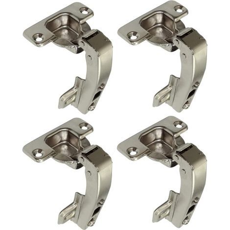 Lot de 4 charnières invisibles 90° clipsables – Pour porte d'angle à une seule porte – Amortisseur et clip – Ouverture de montage 35mm (1/5)