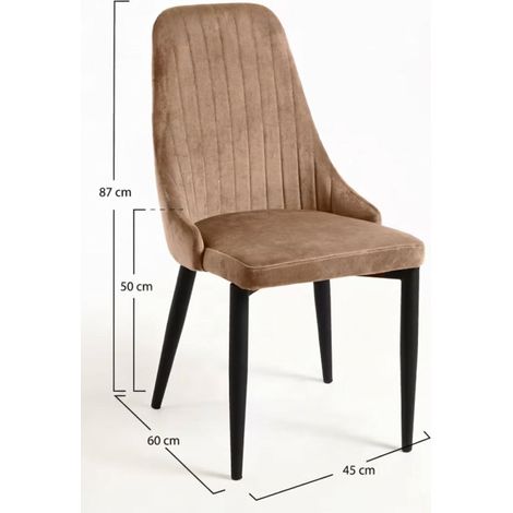 Sillas Comedor - Silla Kan Terciopelo - Marrón Claro (1/5)