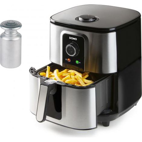 XXL Heißluftfritteuse Edelstahl, mit Timer 5,5Ltr. 1800W & Salzstreuer (1/5)