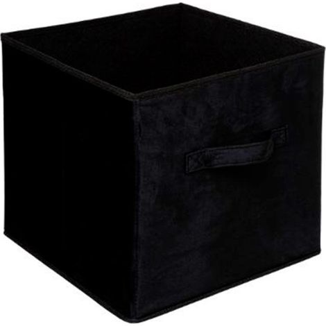Boîte de Rangement Carrée Velours "Mix N Modul" 31x31cm Noir (1/2)
