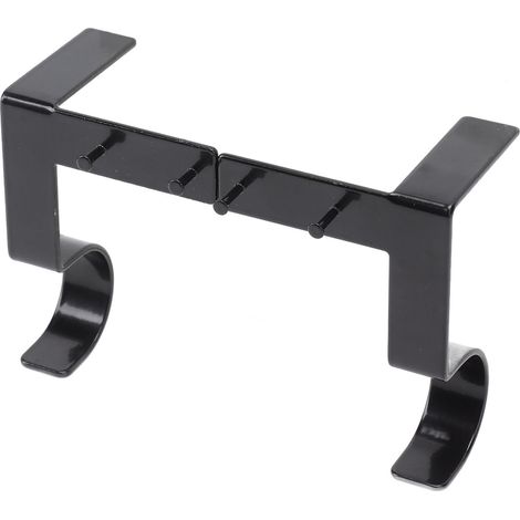 Lot de 2 supports de tringle à rideaux en acier, supportant une charge de 9 kg (20 lb), installation facile, crochets pour tringle à rideaux simple, pour la maison ou le bureau, noir (1/5)