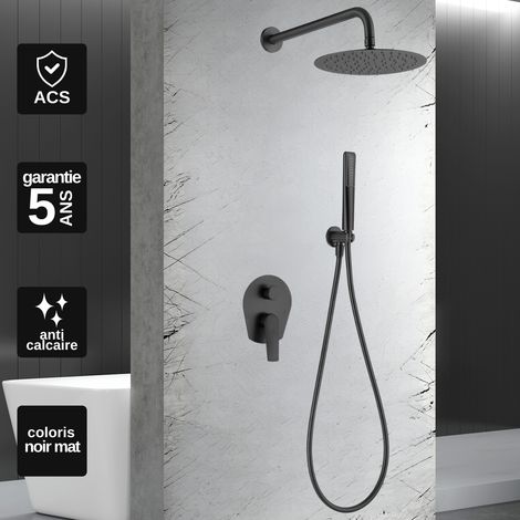 Colonne de Douche Encastrée noir mat anti-calcaire - Design Moderne et Économie d'eau - Kit Complet DELOS IMEX (1/5)