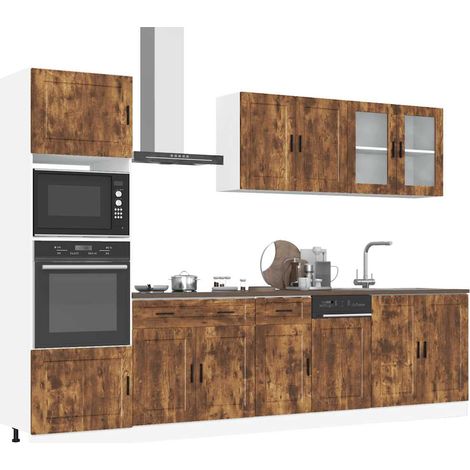 7-tlg. Küchenschrank-Set Kalmar Räuchereiche Holzwerkstoff