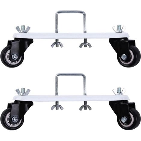 Set of 2 mobile roller holders for oil-filled radiators, 360° rotating frame for electric radiators with wheels and brake, carbon steel support, low-noise wheel (1/5)