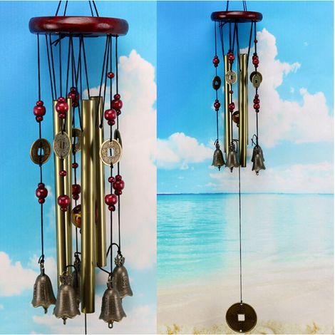 DEESSE SHOP - Carillons éoliens pour décorations de jardin, carillons éoliens en métal porte-bonheur chinois ornements de jardin dégagement extérieur (1/5)