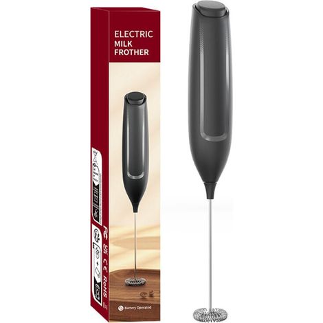 Mousseur à lait électrique, mini fouet en acier inoxydable, moteur extra puissant et puissance pour café/latte/cappuccino/chocolat chaud XXW (1/4)