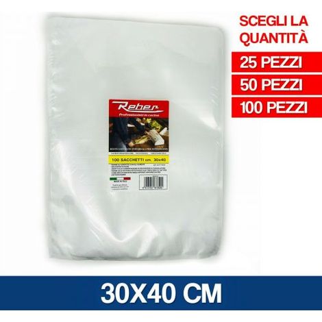 REBER BUSTE SACCHETTI SOTTOVUOTO SOTTO VUOTO ALIMENTI MADE ITALY 24313V CM 30X40 50 PZ (23983)