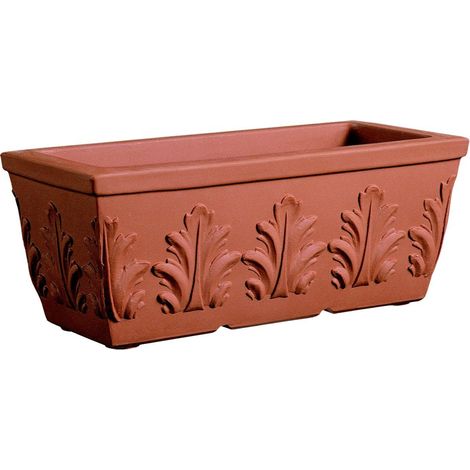 Cassetta Resina con Foglie cm. 70 Terracotta