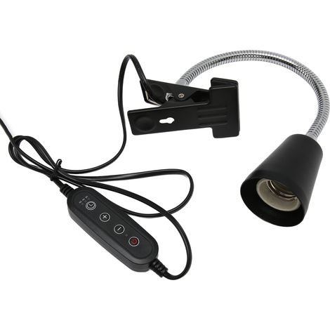 Support de lampe chauffante pour reptiles à pince, rotatif à 360 degrés, avec minuterie et tuyau d'arrosage. (1/5)