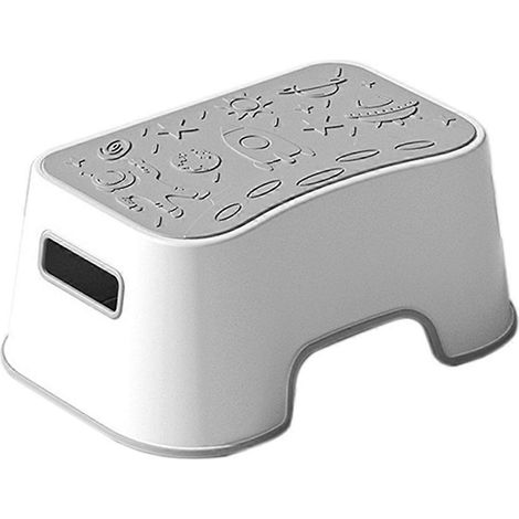 Toilettensitz- und Tritthocker-Kombination, rutschfest, Meeresmotiv, Unisex-Grau