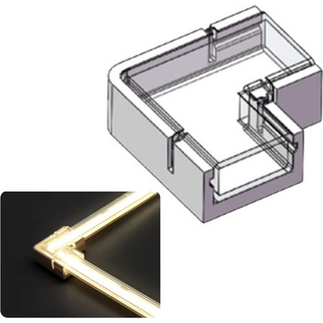 Connettore Rapido ad L Impermeabile per Strisce Led COB Monocolore  8mm (1/4)