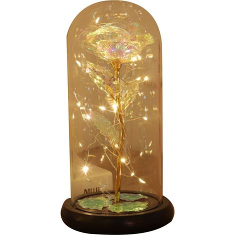 Rose artificielle lumineuse LED colorée, décoration romantique dorée pour Saint-Valentin, anniversaire, cadeau romantique (1/5)
