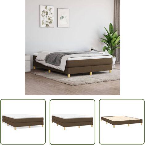 The Living Store Boxspringbett mit Matratze Dunkelbraun 140x200 cm Stoff - Boxspringbett - Doppelbett - Bettenrahmen - Matratze - Matratzenauflage (1/5)