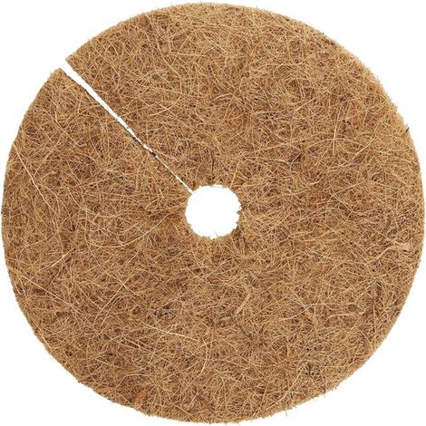 12 morceaux de tapis de cocotier pour pots de fleurs, tapis plats, tapis de noix de coco déchiquetés avec ouvertures rondes pour protéger les racines des plantes du gel et de l'hydratation