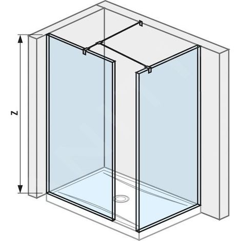Jika Pure - Paroi de douche Walk in d’angle en deux parties 800x800 mm, avec 2 supports, Jika Perla Glass, verre transparent (1/3)