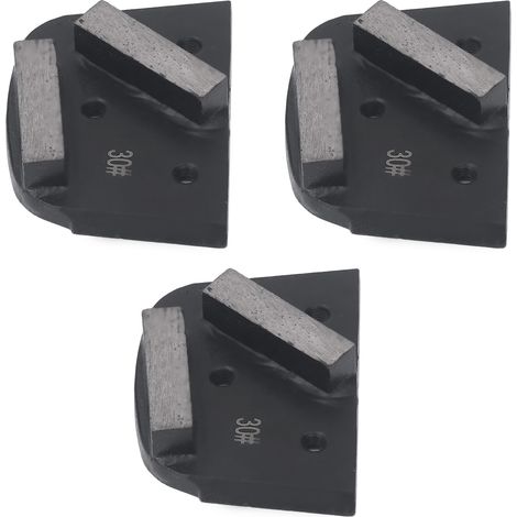 Lot de 3 meules diamantées à poncer 30 grains 2 dents avec trou 6mm pour béton et peinture sol (1/5)