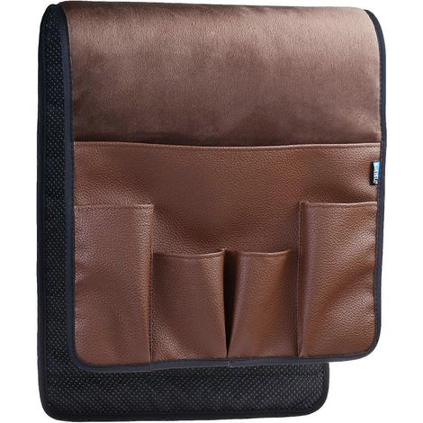 1 organiseur pour canapé et fauteuil, à placer sur les accoudoirs, porte-revues pour canapés et fauteuils inclinables, pour ranger (1/4)