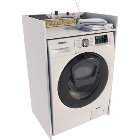 Meuble de salle de bain pour machine à laver, blanc, 66 x 51,8 cm, étagère MK (1/5)