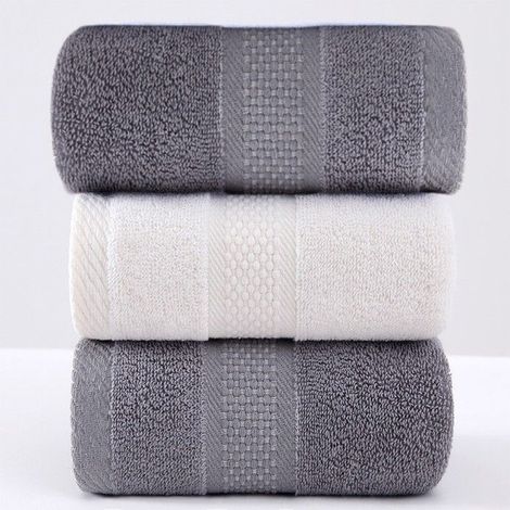 Lot de 3 serviettes à main en coton, 74 x 34 cm, ultra-absorbantes, pour salle de bain et sport