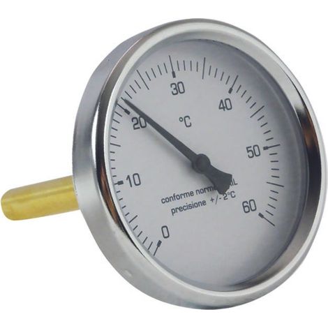 Termometro Bimetallico Ø 80 con Attacco Posteriore – Guaina da 50 mm