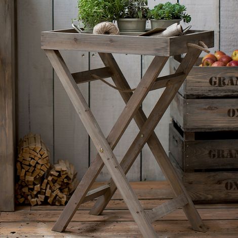 Garden Trading Aldsworth Butlers Tray Side Table Drinks Natural Indoor Outdoor