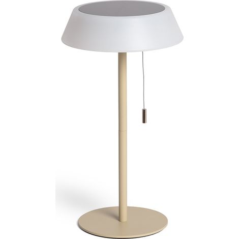 Lámpara de Mesa Solar Exterior LED 1.2W Metal Aldana Crema