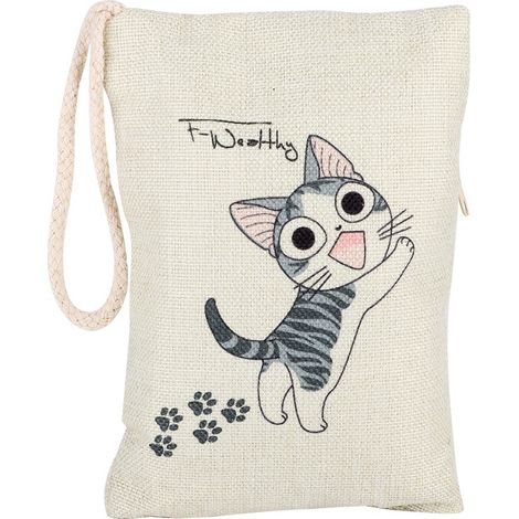 Sac à charbon de bambou purificateur d'air motif chat, désodorisant naturel pour voiture (2) lot de 2 (1/5)