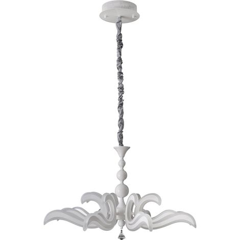 Lustre Couronne LED Suspension Design en Métal Blanc pour Dressing Ø 66 cm - PANGIVO (1/5)