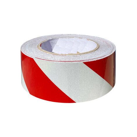 Pellicola Nastro Adesivo Catarifrangente Riflettente Bianco Rosso L 100cm H 50mm