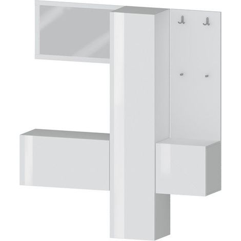 Mobile da ingresso con specchio armadietto e appendiabiti 170x35x191cm - PHOENIX (1/5)