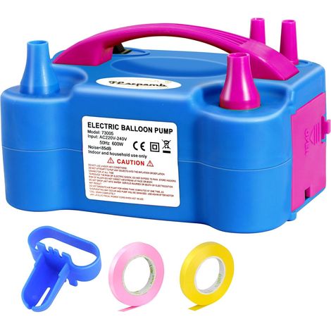 Elektrische Ballonpumpe (600 W), tragbarer elektrischer Ballonaufbläser mit 2+2 Düsen, 2 Modi, Ballonpumpe für Geburtstagsdekorationen, Hochzeiten und Partys