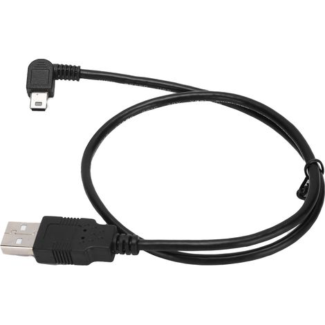 Câble USBA vers mini USBB mâle-mâle coudé à gauche, cordon d'alimentation pour PC