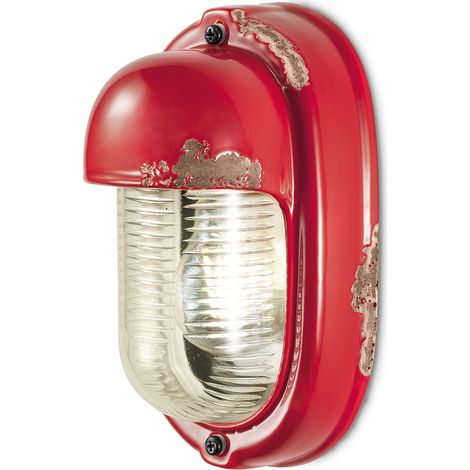 Applique Vintage Verticale Ceramica Rossa 1 Luce E27 (1/3)