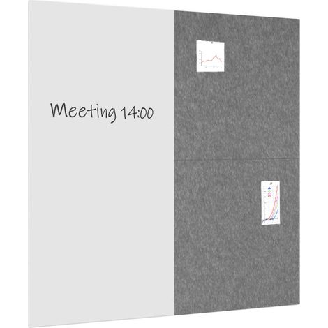 Tableau blanc avec deux panneaux acoustiques 200×200 cm - Gris (1/5)