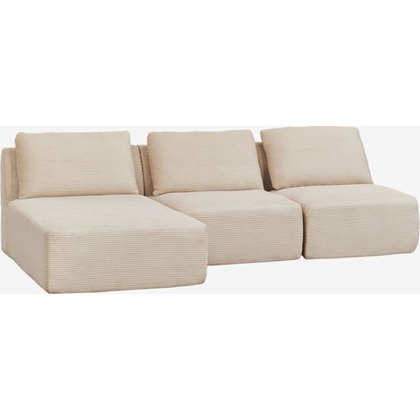 Divano modulare Chaise Longue Sinistra a 3 pezzi in velluto a coste sottovuoto Temple SKLUM             (1/5)