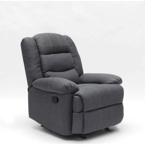 Sillón Mecedora Reclinable con Reposapiés de Tejido Sofia - Gris (1/5)